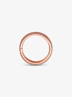 Anel de encaixe com incrustações em prata de lei banhada a ouro rosa de 14K | Michael Kors [PT]