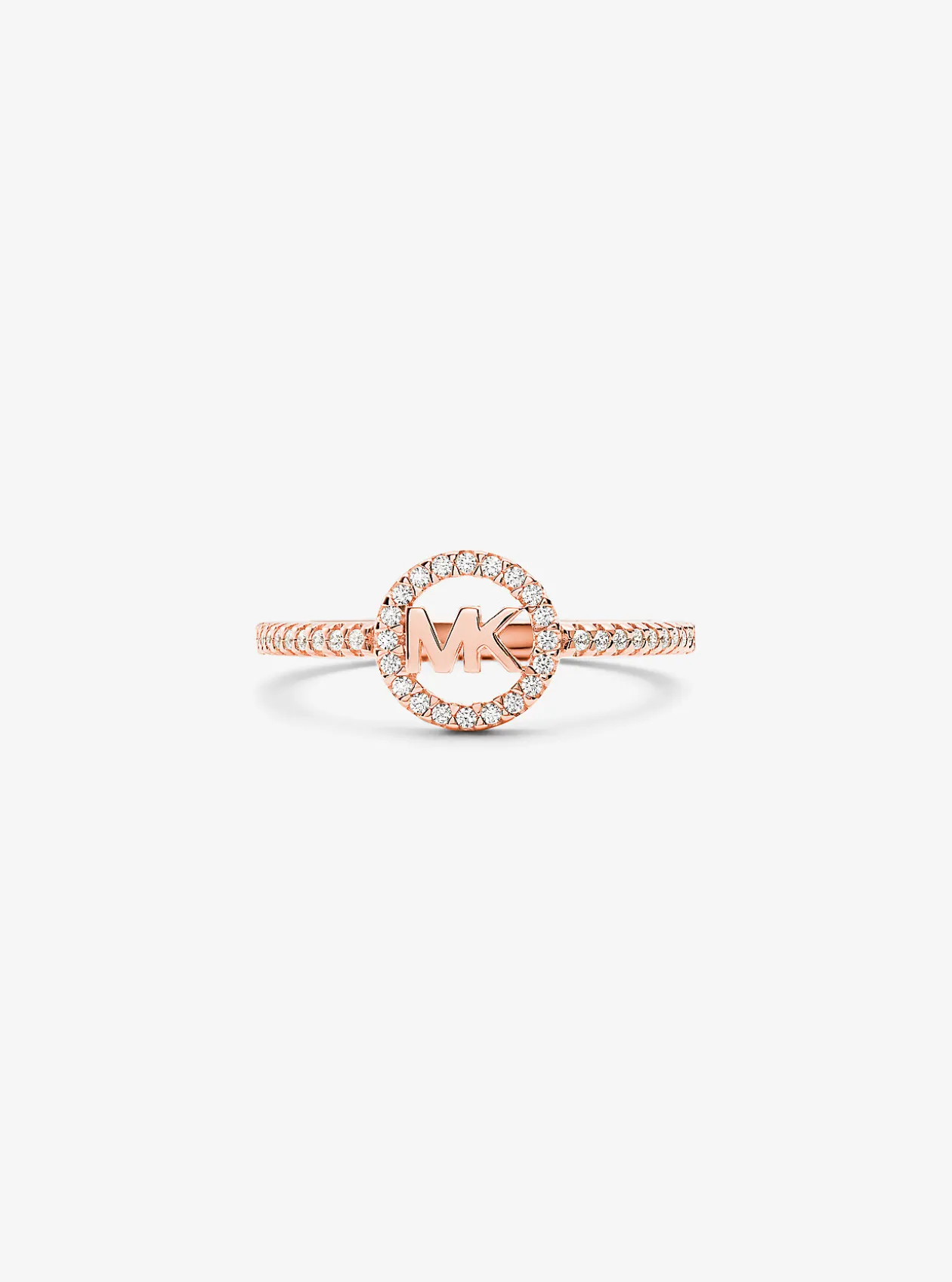 Anel do logótipo de metal precioso banhado a prata de lei | Michael Kors [PT]