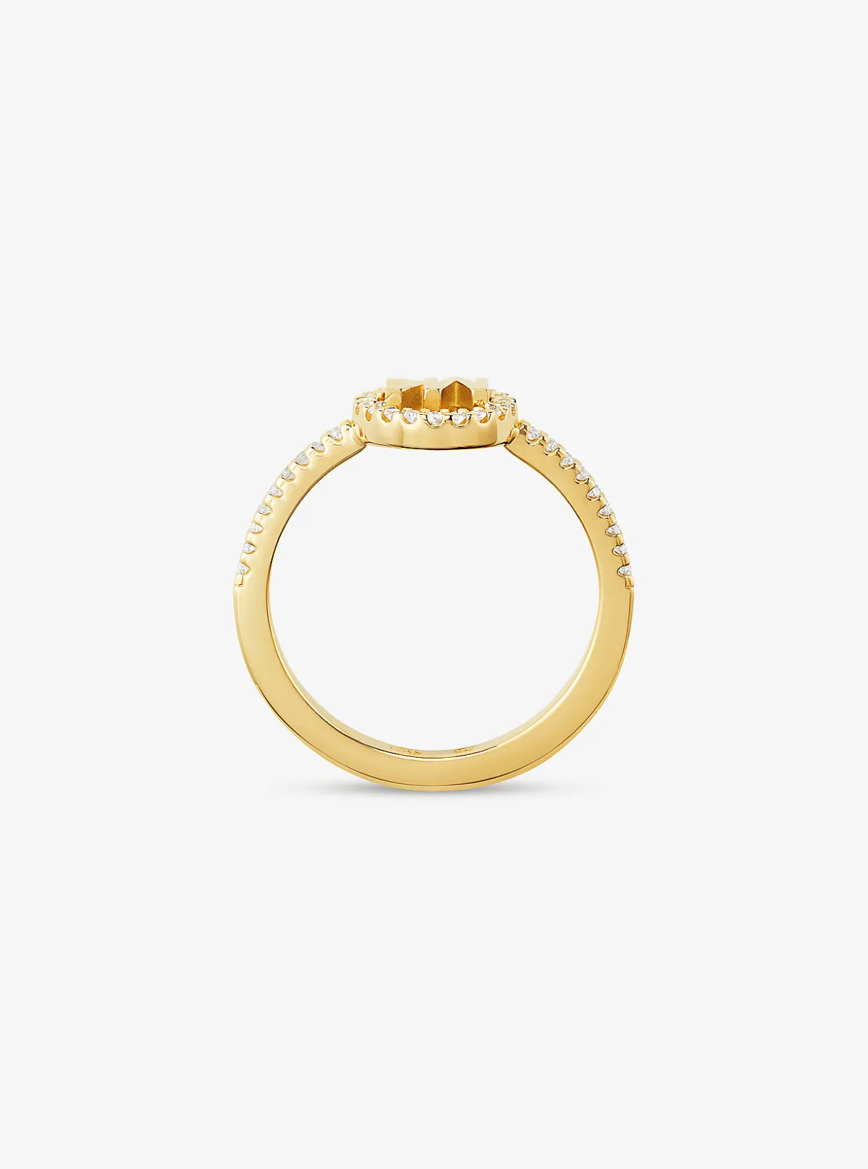 Anel do logótipo de metal precioso banhado a prata de lei | Michael Kors [PT]