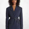 Blazer de trespasse em crepe com cinto | Michael Kors [PT]
