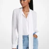 Blusa com gola com laçada em mistura de viscose | Michael Kors [PT]