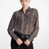 Blusa em georgette com estampado de cobra | Michael Kors [PT]