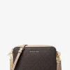 Bolsa a tiracolo de pele com logótipo Ginny média | Michael Kors [PT]