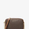 Bolsa a tiracolo de pele com logótipo Jet Set grande | Michael Kors [PT]