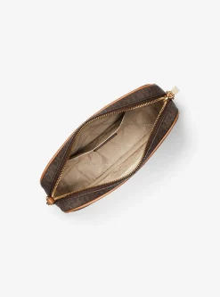 Bolsa a tiracolo de pele com logótipo Jet Set grande | Michael Kors [PT]