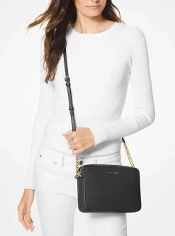 Bolsa a tiracolo em couro Saffiano Jet Set grande | Michael Kors [PT]