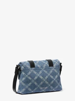 Bolsa a tiracolo em ganga com losangos em jaquard Darrington Empire mini | Michael Kors [PT]