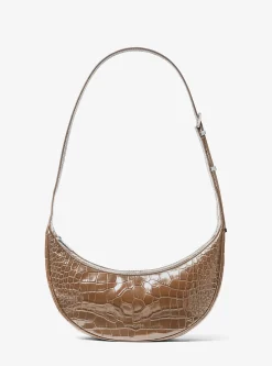 Bolsa a tiracolo em pele com motivo de crocodilo em relevo Avra média | Michael Kors [PT]