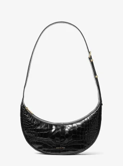 Bolsa a tiracolo em pele com motivo de crocodilo em relevo Avra média | Michael Kors [PT]
