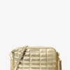 Bolsa a tiracolo em pele metalizada acolchoada Jet Set média | Michael Kors [PT]