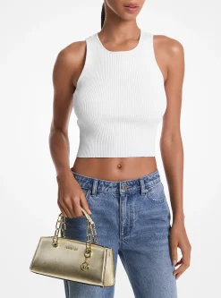 Bolsa a tiracolo em pele metalizada Cynthia pequena | Michael Kors [PT]