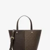 Bolsa a tiracolo em pele granulada e com logótipo exclusivo Flora média | Michael Kors [PT]