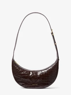 Bolsa a tiracolo em pele com motivo de crocodilo em relevo Avra média | Michael Kors [PT]