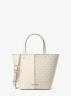 Bolsa a tiracolo em pele granulada e com logótipo exclusivo Flora média | Michael Kors [PT]