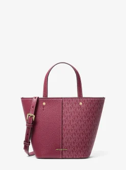 Bolsa a tiracolo em pele granulada e com logótipo exclusivo Flora média | Michael Kors [PT]