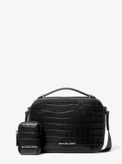 Bolsa a tiracolo em pele com motivo de crocodilo em relevo Hudson | Michael Kors [PT]
