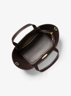 Bolsa a tiracolo em pele granulada e com logótipo exclusivo Flora média | Michael Kors [PT]