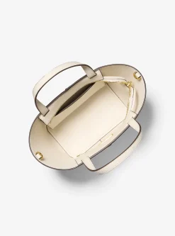 Bolsa a tiracolo em pele granulada e com logótipo exclusivo Flora média | Michael Kors [PT]