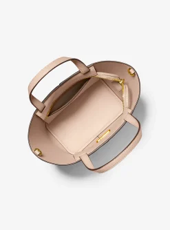 Bolsa a tiracolo em pele granulada e com logótipo exclusivo Flora média | Michael Kors [PT]
