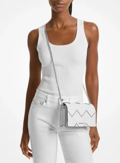 Bolsa a tiracolo em pele tecida Jet Set média | Michael Kors [PT]