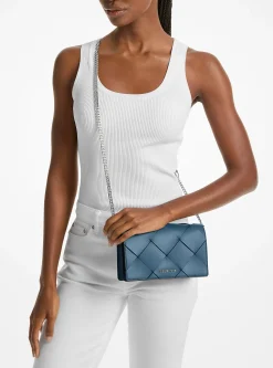Bolsa a tiracolo em pele tecida Jet Set média | Michael Kors [PT]