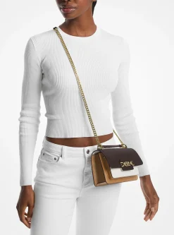 Bolsa a tiracolo em pele com bloco de cor Heather extrapequena | Michael Kors [PT]
