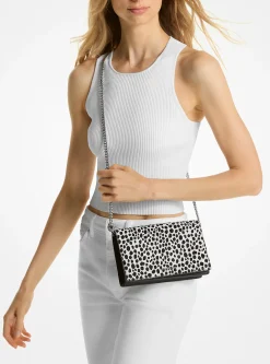 Bolsa a tiracolo em pelo de bezerro com estampado de leopardo Jet Set média | Michael Kors [PT]