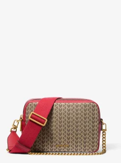 Bolsa a tiracolo para câmara em jacquard com o logótipo MK2000 Bryant média | Michael Kors [PT]