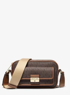 Bolsa a tiracolo para câmara com logótipo exclusivo metalizada Bradshaw extrapequena | Michael Kors [PT]
