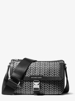 Bolsa messenger com logótipo MK2000 em jacquard Eli média | Michael Kors [PT]