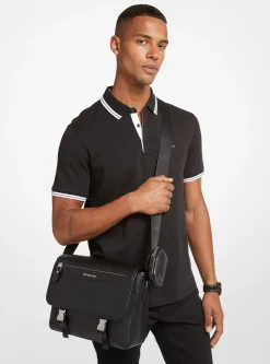 Bolsa messenger com pochete em pele granulada Hudson | Michael Kors [PT]