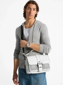 Bolsa messenger em pele com ilhós Colby média | Michael Kors [PT]