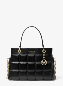 Bolsa satchel em pele acolchoada Susan média | Michael Kors [PT]