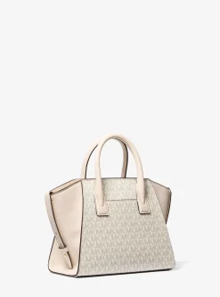 Bolsa satchel em pele com logótipo Avril pequena | Michael Kors [PT]
