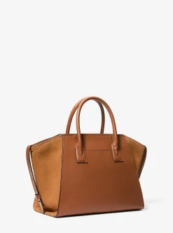 Bolsa satchel em pele e camurça Avril grande | Michael Kors [PT]