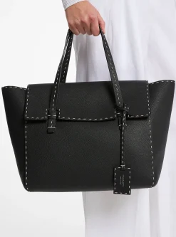 Bolsa satchel em pele granulada costurada à mão Sophia | Michael Kors [PT]