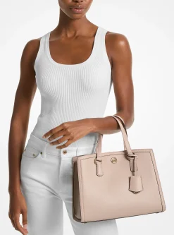 Bolsa satchel em pele granulada Chantal média | Michael Kors [PT]
