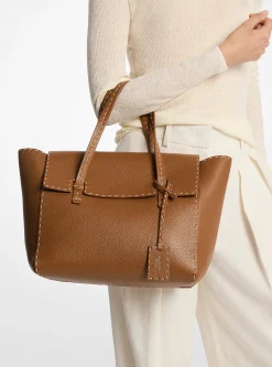 Bolsa satchel em pele granulada costurada à mão Sophia | Michael Kors [PT]