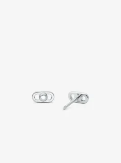 Brincos com elos em prata de lei banhada a metal precioso Astor extra pequenos | Michael Kors [PT]