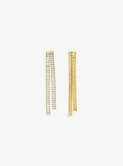Brincos compridos em latão banhados a metal precioso | Michael Kors [PT]