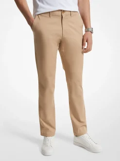 Calças chino em mistura de algodão com corte justo | Michael Kors [PT]