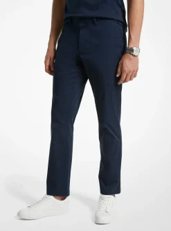 Calças chino em mistura de algodão com corte justo | Michael Kors [PT]