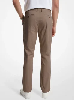 Calças chino em mistura de algodão com corte justo | Michael Kors [PT]