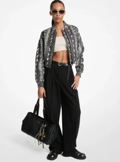 Calças de perna larga em crepe plissadas | Michael Kors [PT]