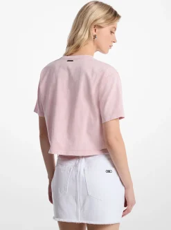 Camisa curta em algodão tingido com tachas | Michael Kors [PT]