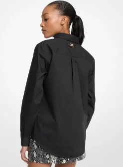 Camisa de popelina de algodão com elasticidade | Michael Kors [PT]