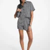 Camisa descontraída em cetim com estampado do logótipo MK2000 | Michael Kors [PT]