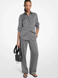Camisa em cetim com estampado do logótipo MK2000 | Michael Kors [PT]