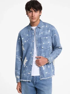 Camisa em ganga salpicada desfiada | Michael Kors [PT]