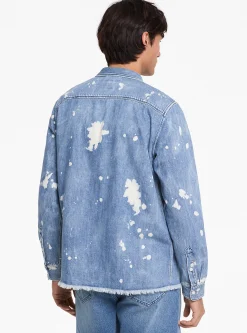 Camisa em ganga salpicada desfiada | Michael Kors [PT]